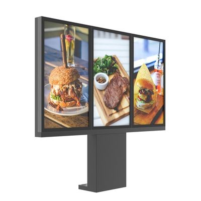 привод 49inch цифров через доски меню для ресторанов 3000nits соединил 3 экрана на открытом воздухе