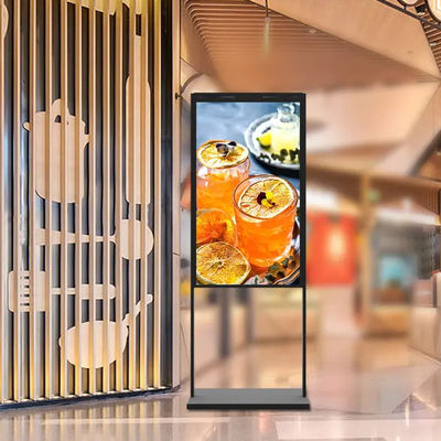 Двойник панели Lcd 65 дюймов встал на сторону пол Signage рекламы монитора UHD Lcd