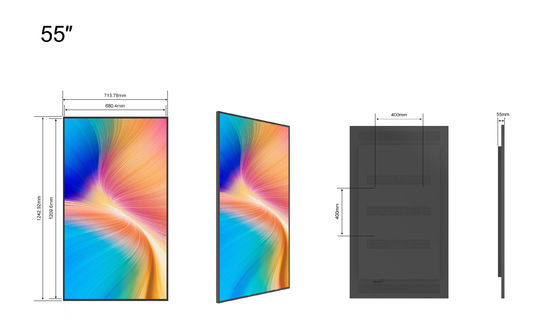55 дюймовые 3000cd/M2 Ультратонкие окна LCD-дисплеи для рекламы в магазинах